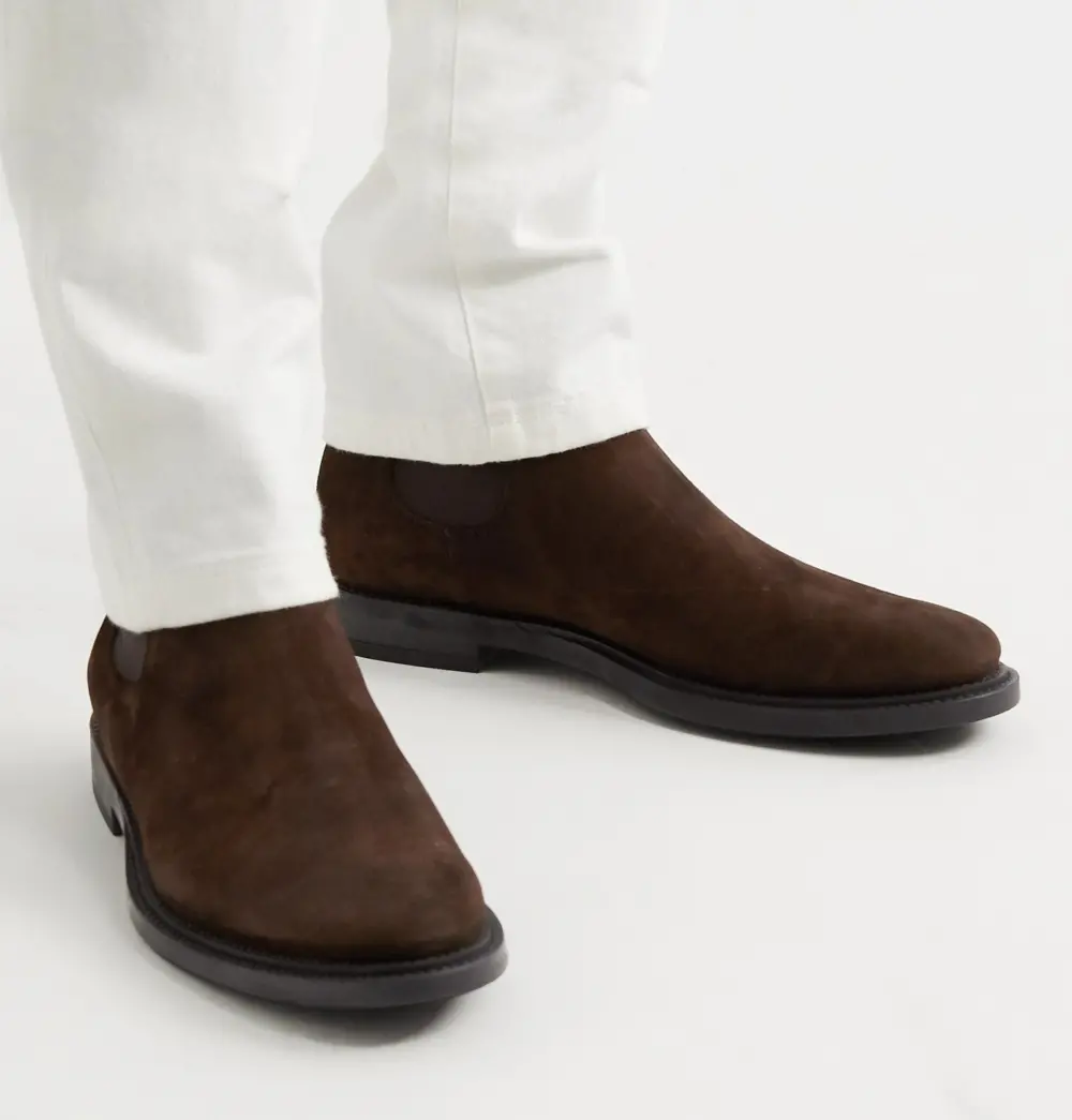 Alternative view of Giày Tod’s Suede Chelse Boots in Brown XXM62C00P20RE0S800