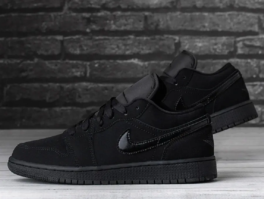Giày Nike Air Jordan 1 Low GS 'Triple Black' 553560-056 - Ảnh 3