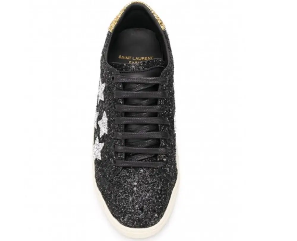 Giày Saint Laurent Court Classic Glitter Black 6033531G070 - Ảnh 3
