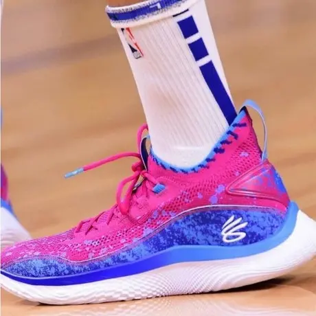 Alternative view of Giày Under Armour Curry Flow 8 GS 'Blue Pink' 3024695-603