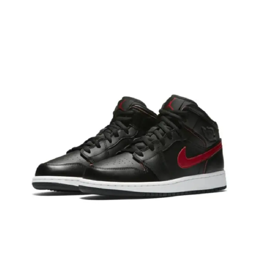 Giày Nike Air Jordan 1 Retro Mid Black Gym Red GS 554725-009 - Ảnh 5