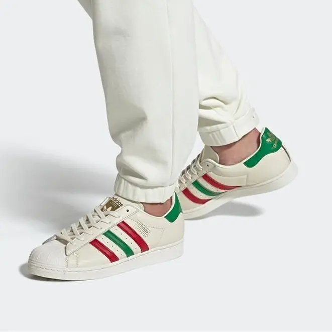 Giày Adidas Superstar 'Off White Scarlet Green' FZ5435 - Ảnh 4