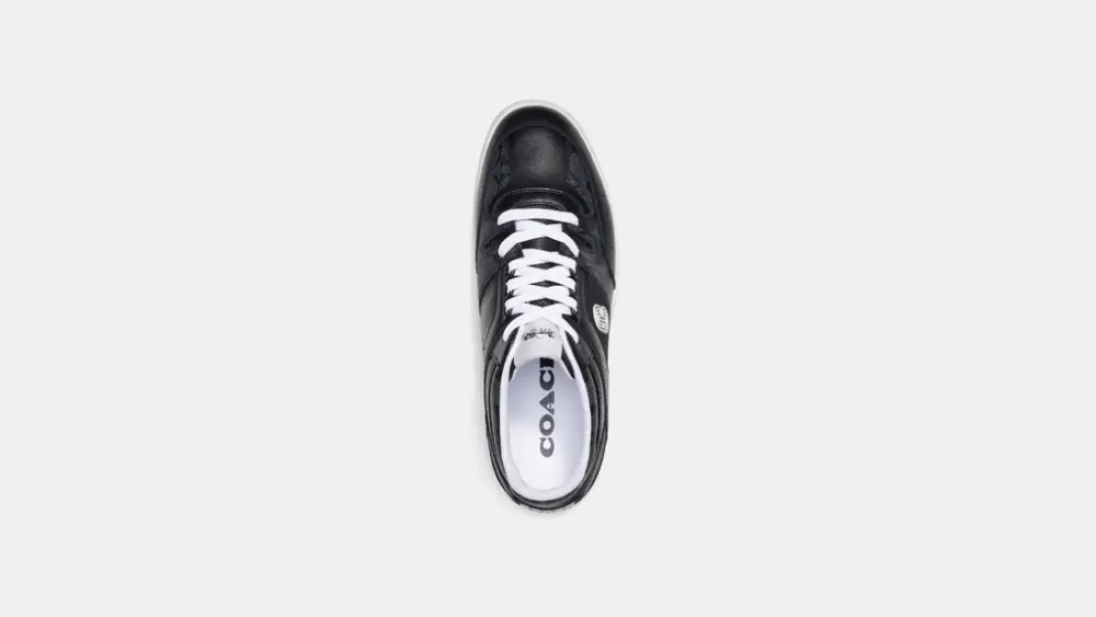 Giày Coach Mid Top Sneaker In Signature Canvas 'Black' CI083-BLK - Ảnh 4