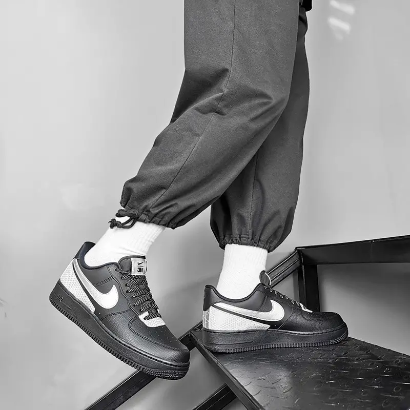 Giày Nike 3M x Air Force 1 '07 LV8 'Black' CT2299-001 - Ảnh 4