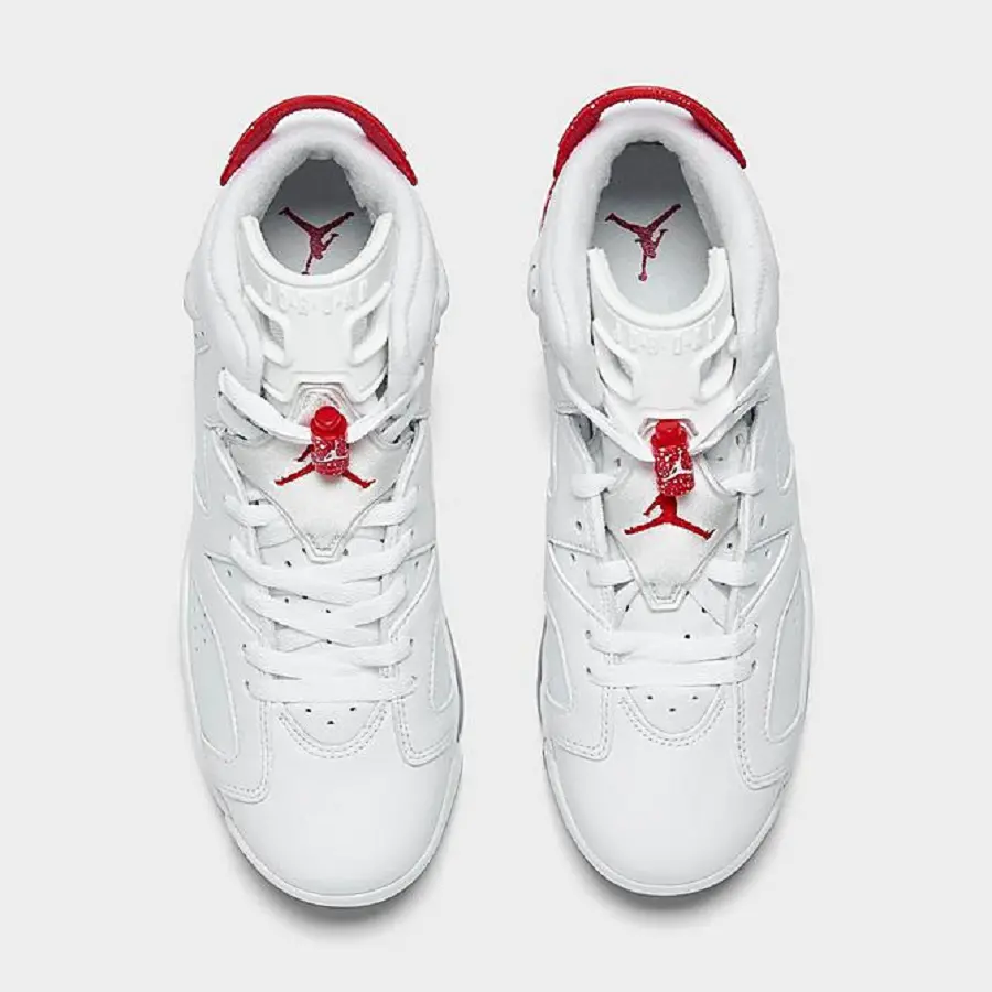 Giày Nike Air Jordan 6 Retro Red Oreo GS 'White Red' 384665-162 - Ảnh 5