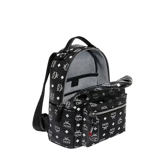 Alternative view of Balo MCM Stark Backpack in White Logo Visetos MMK9SVE49BV001