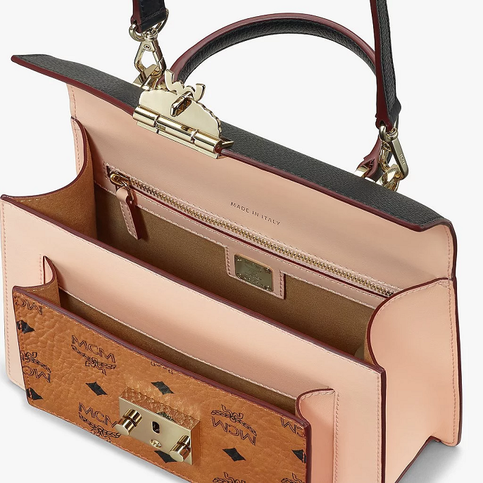 Túi MCM Patricia Bag Visetos 'Black Cognac Pink' MWE9SPA26BK001 - Ảnh 5