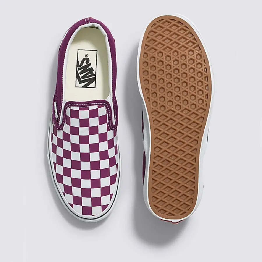 Giày Vans Classic Slip-on Checkerboard 'Purple' VN000BVZDRV - Ảnh 4