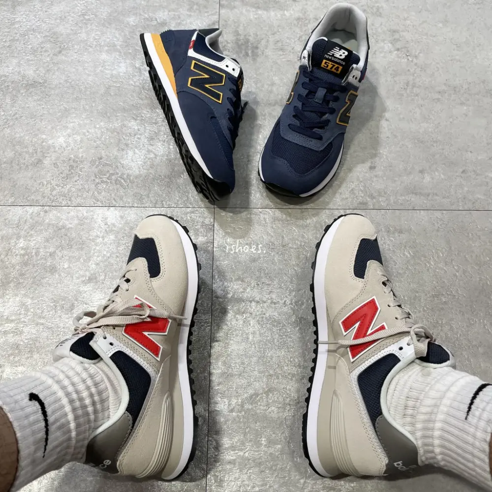 Giày New Balance 574 'Beige Red Blue' ML574SJ2 - Ảnh 4