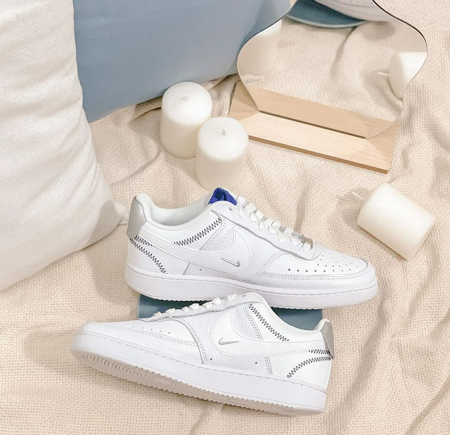 Giày Nike Court Vision SE 'White Metallic Silver' DD1648-100 - Ảnh 4