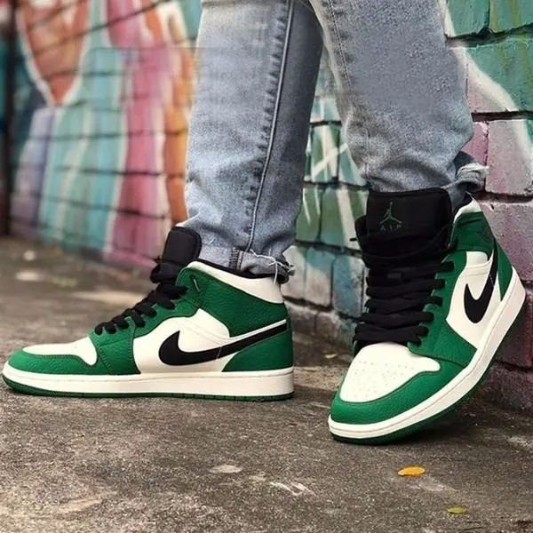 Giày Nike Air Jordan 1 Mid SE GS 'Pine Green' BQ6931-301 - Ảnh 6