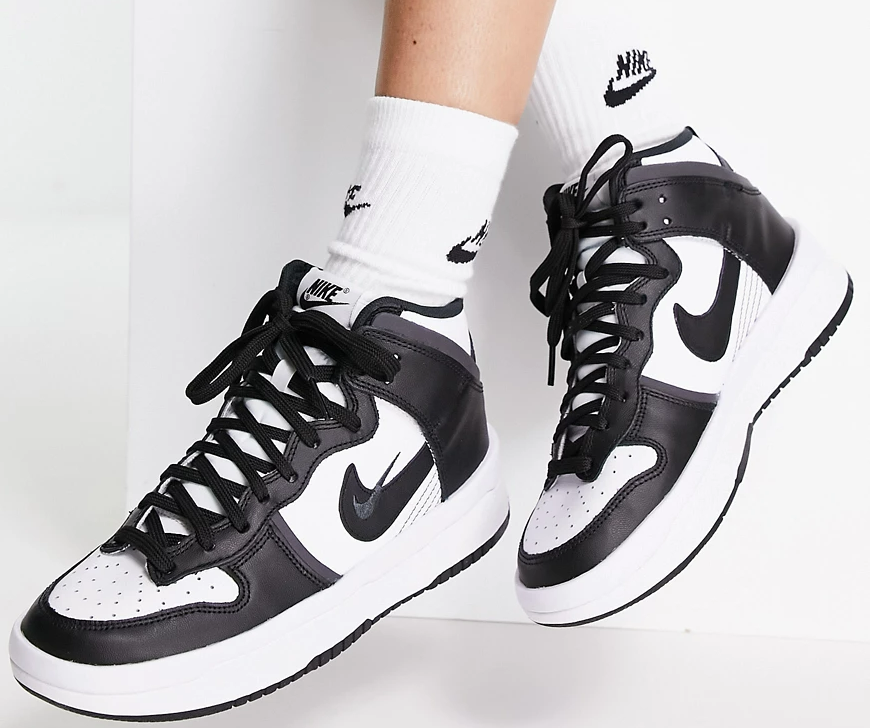 Giày Nike Dunk High Rebel 'Black White' DH3718-104 - Ảnh 3