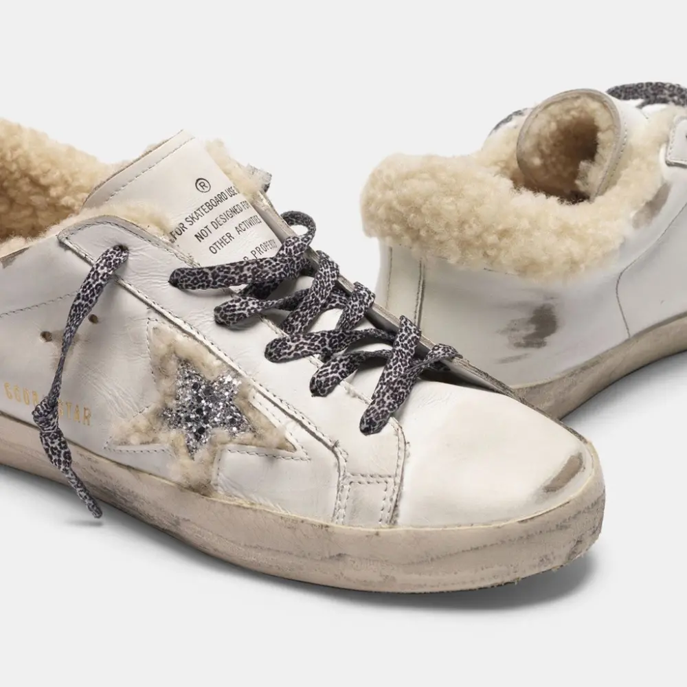 Giày Golden Goose Superstar White and Lambskin G35WS590-P90 - Ảnh 3