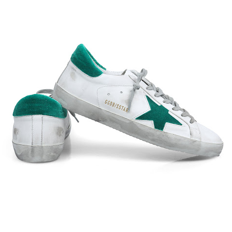 Giày Golden Goose Superstar White Green G32MS590-E49 - Ảnh 4