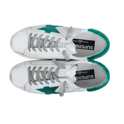 Giày Golden Goose Superstar White Green G32MS590-E49 - Ảnh 3