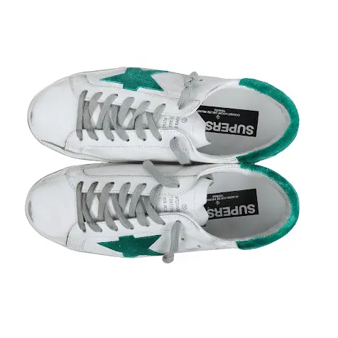 Giày Golden Goose Superstar White Green G32MS590-E49 - Ảnh 3