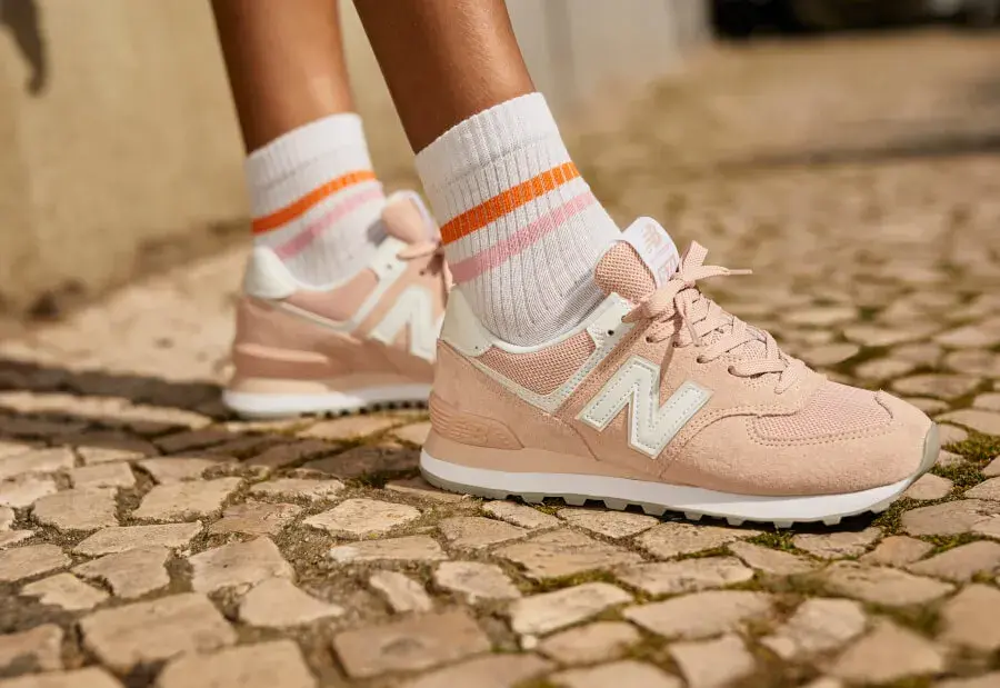 Giày New Balance Wmns 574 'Pink White' WL574OAB - Ảnh 3