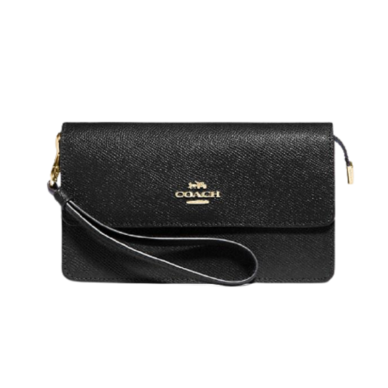Túi Coach Foldover Wristlet 'Black Gold' F73793