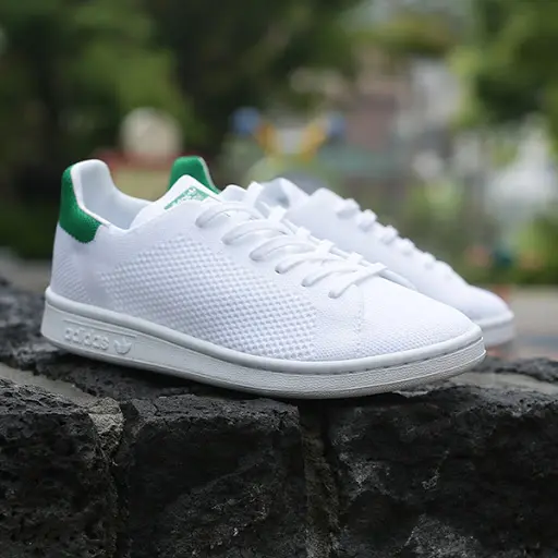 Giày Adidas Stan Smith Primeknit J 'White Green' S75351 - Ảnh 4