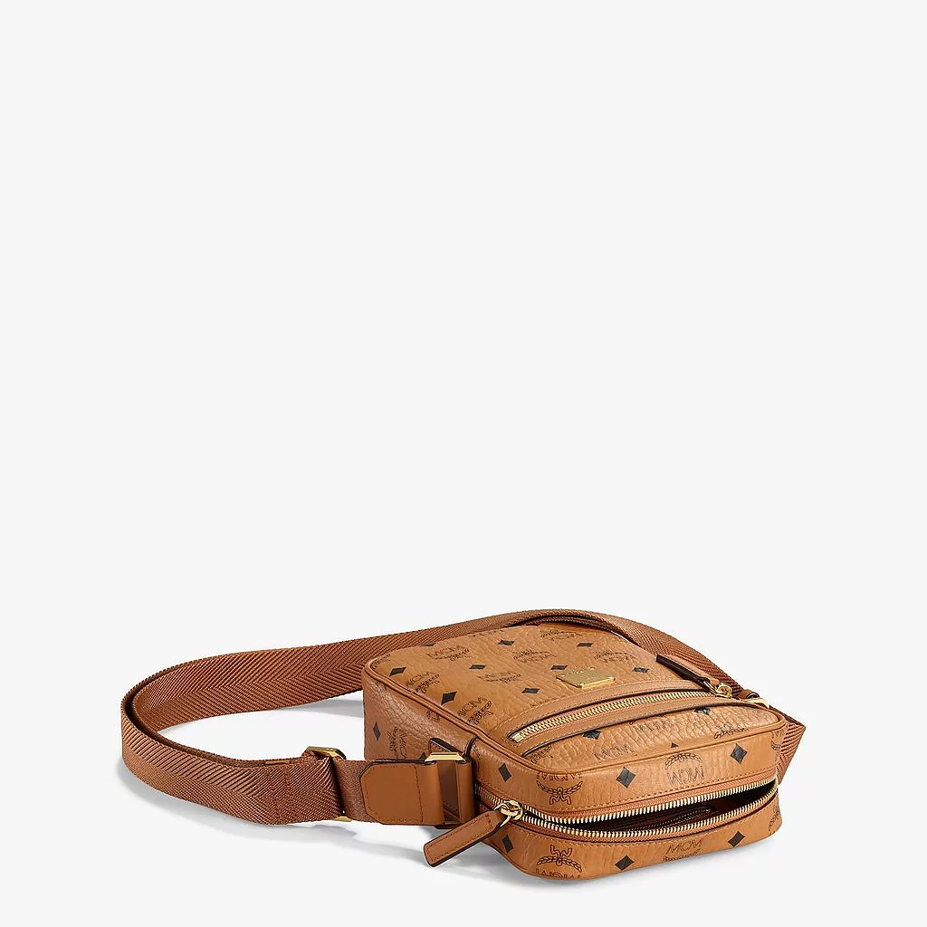 Túi MCM Mini NS Klassik Crossbody In Visetos Cognac MMRAAKC04CO001 - Ảnh 2