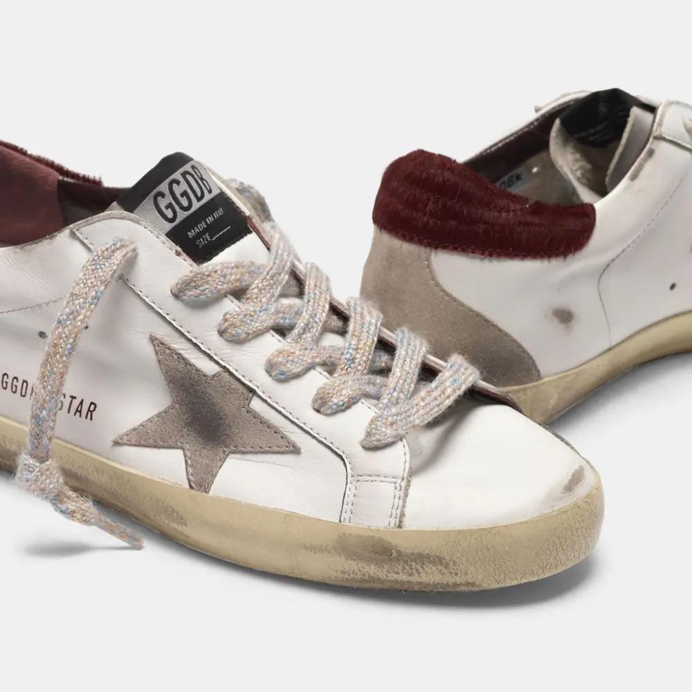 Alternative view of Giày Golden Goose Super Star 'Burgundy Pony' G35WS590-R52