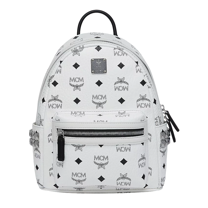 Balo MCM Stark Side Studs Backpack in Visetos MMK6SVE41WT001