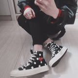 Giày Converse Comme des Garçons x Chuck Taylor All Star 70 Hi 'Black Polka Dot' 157250C - Ảnh 7