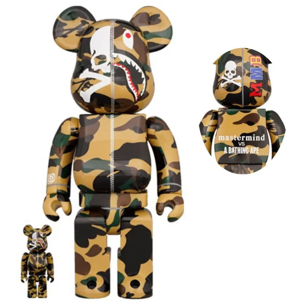 Mô Hình Bearbrick Mmj Mastermind Japan Vs Bape Yellow - Ảnh 3