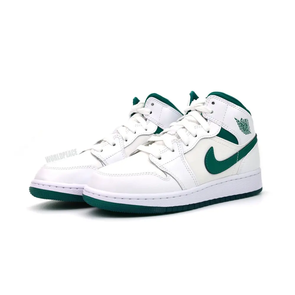 Alternative view of Giày Nike Air Jordan 1 Mid SE GC GS 'White Mystic Green' CD6760-103