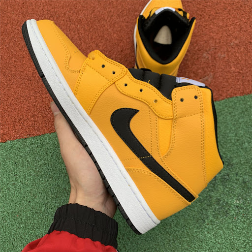Giày Nike Air Jordan 1 Mid GS 'University Gold' 554725-700 - Ảnh 5
