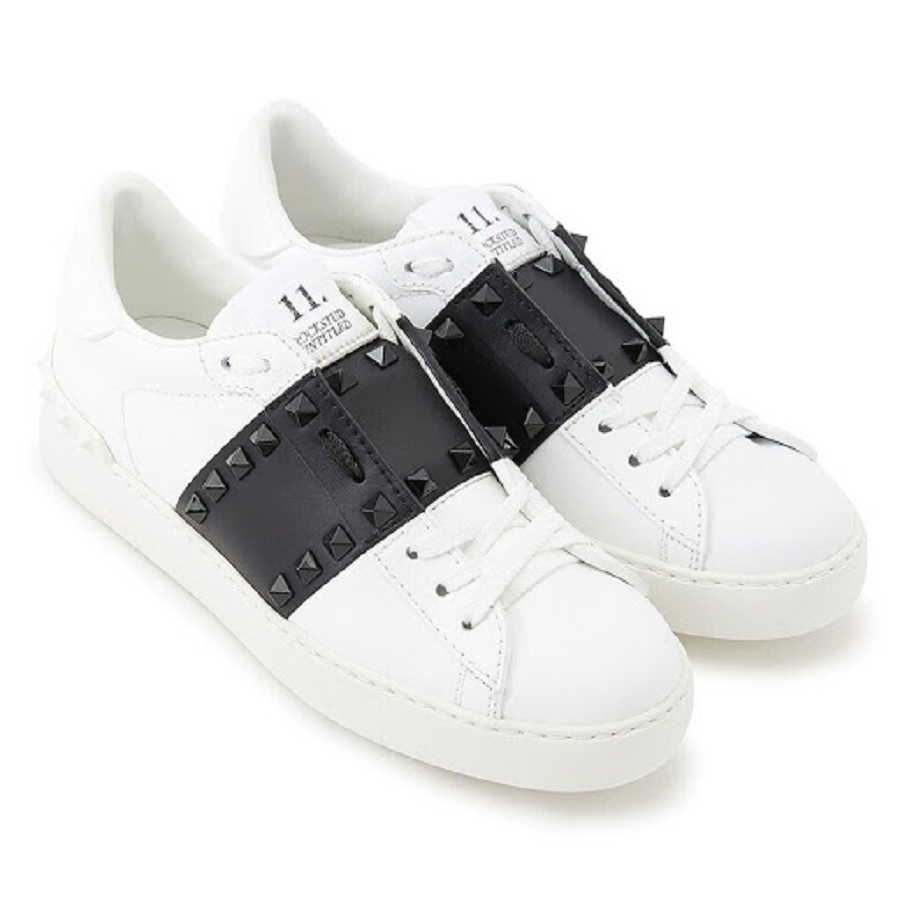 Giày Valentino Rockstud Hidden Sneakers White Black Women SW0S0A01 LTU A01 - Ảnh 5