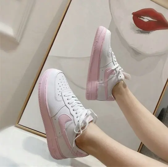 Alternative view of Giày Nike Air Force 1 GS 'White Pink Foam' CV7663-100