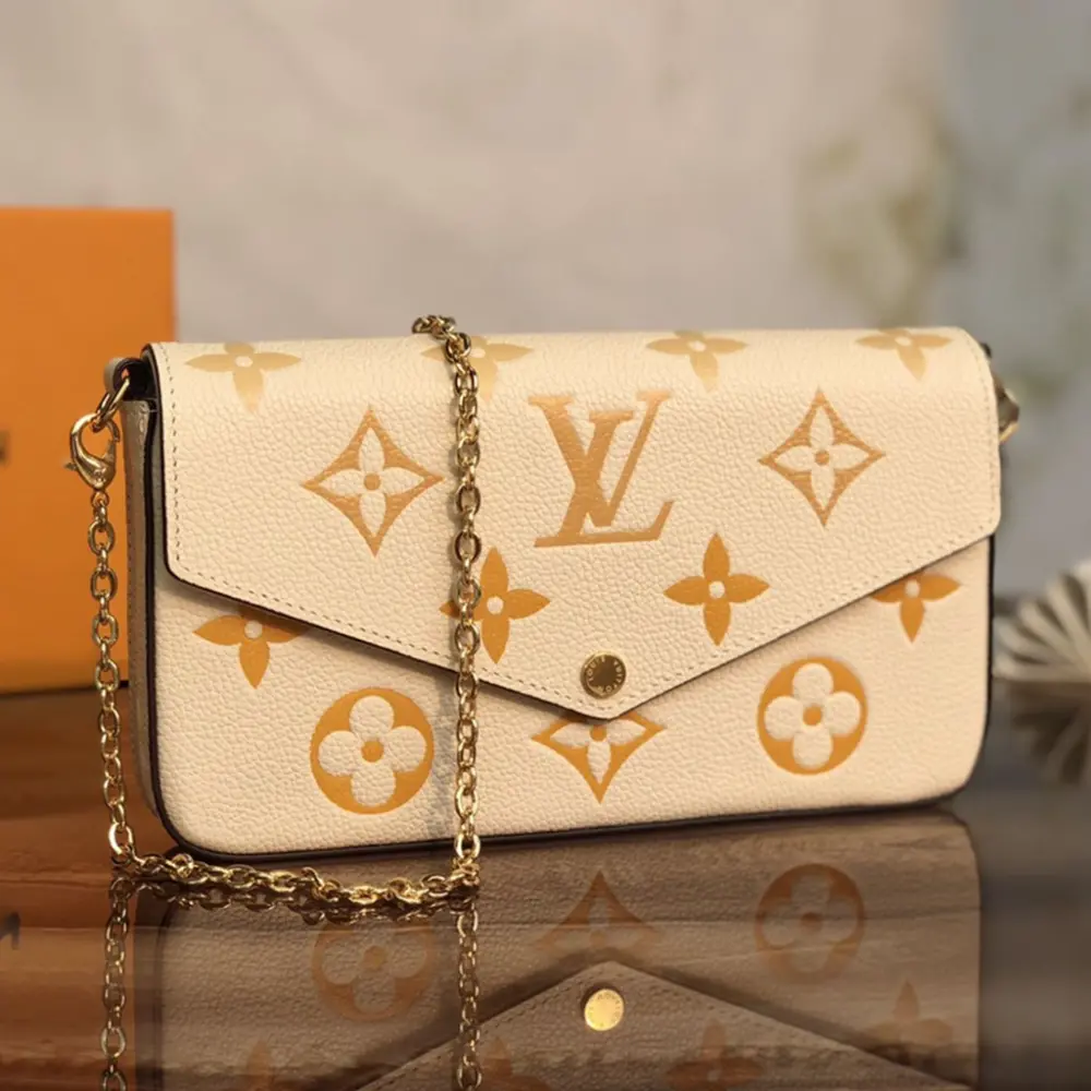 Túi Louis Vuitton Félicie Pochette Monogram Empreinte Leather M80498 - Ảnh 4