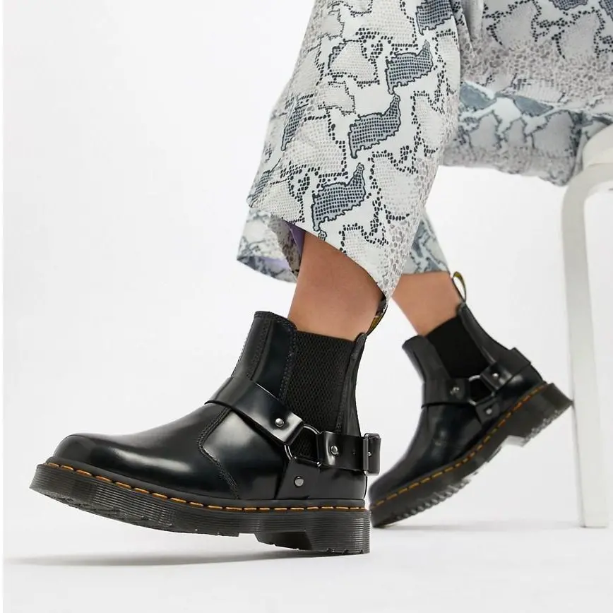 Giày Dr. Martens Wincox Smooth Leather Buckle Boots 'Black' 23866001 - Ảnh 3