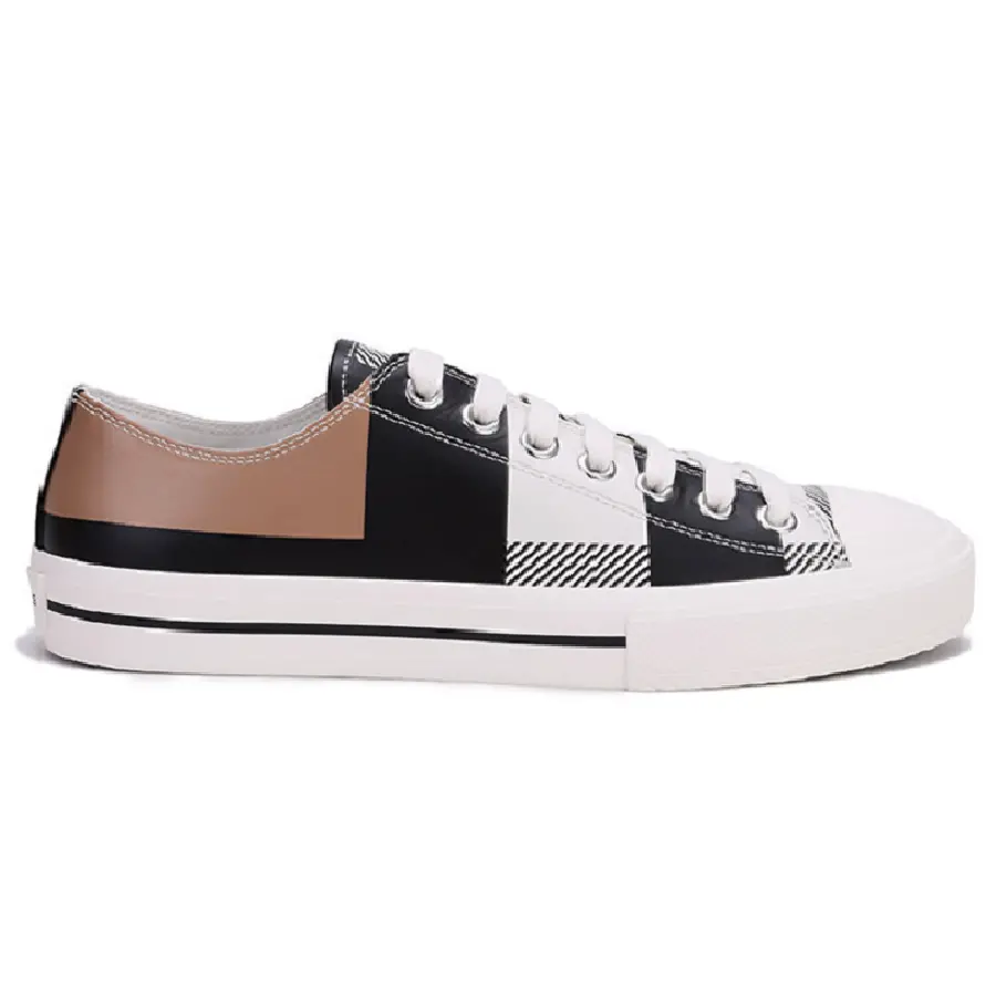 Giày Burberry Check Print Leather 'Camel' 80436061
