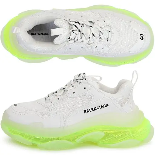 Giày Balenciaga Triple S Sneaker Clear Sole White Fluo Yellow 541624 W2FR1 9073 - Ảnh 5