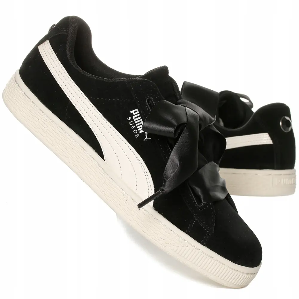 Giày Puma Suede Heart Jewel Jr 'Black White' 365138-03 - Ảnh 6