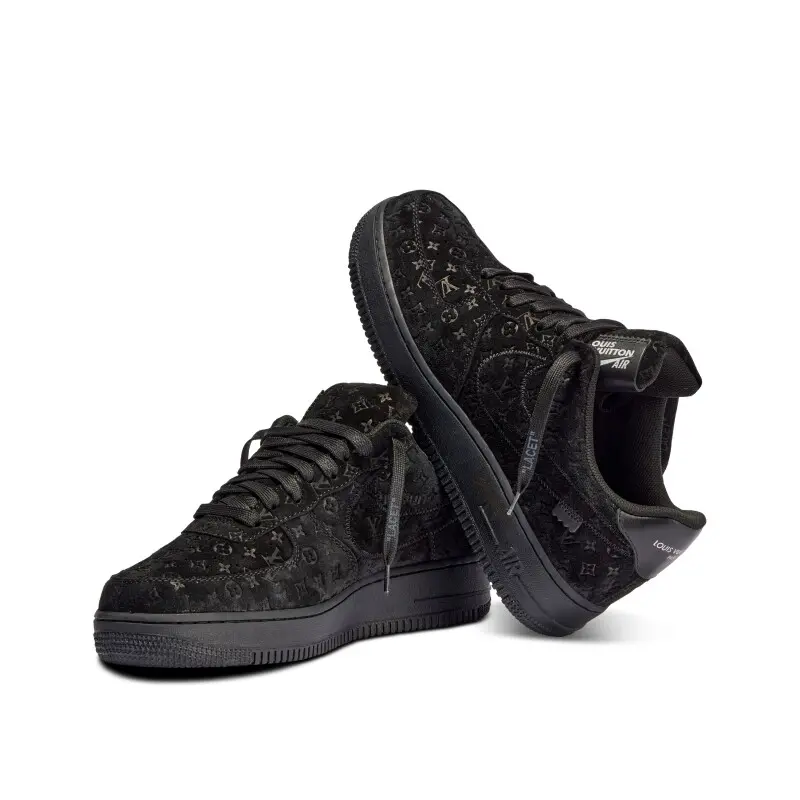 Giày Nike Air Force 1 X Louis Vuitton Low 'Triple Black' 1A9V - Ảnh 7