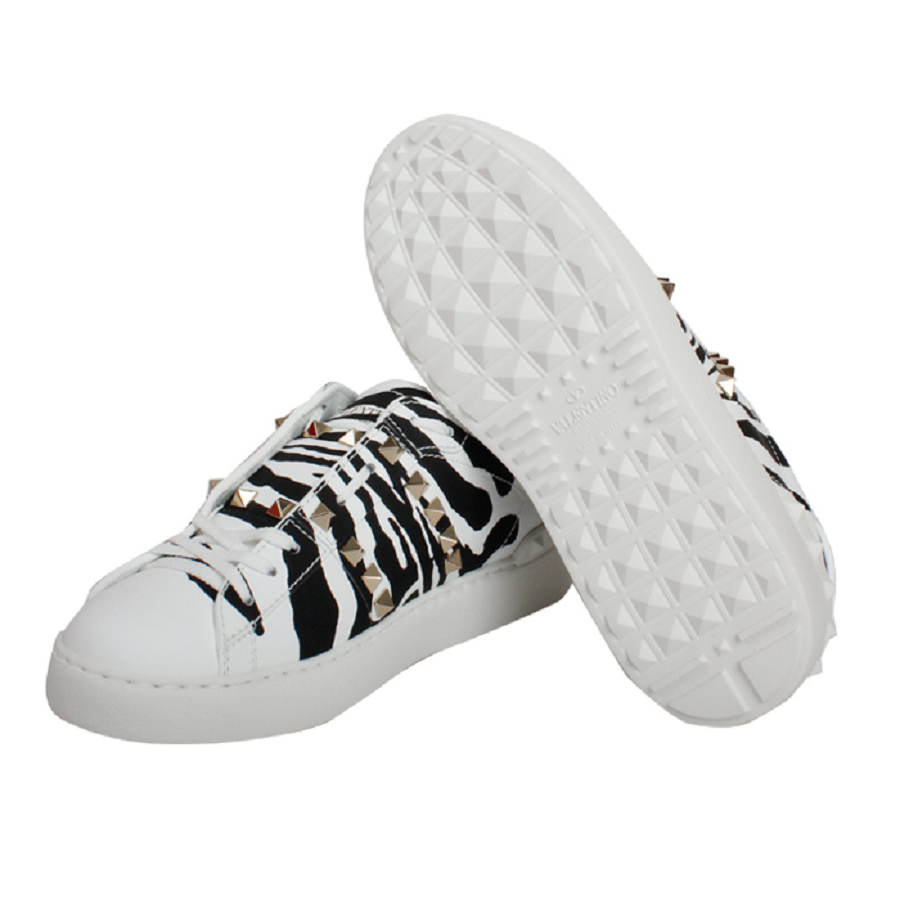 Giày Valentino Garavani Sneakers Rockstud Untitled Zebra TW2S0A01 WKJ 46A - Ảnh 5