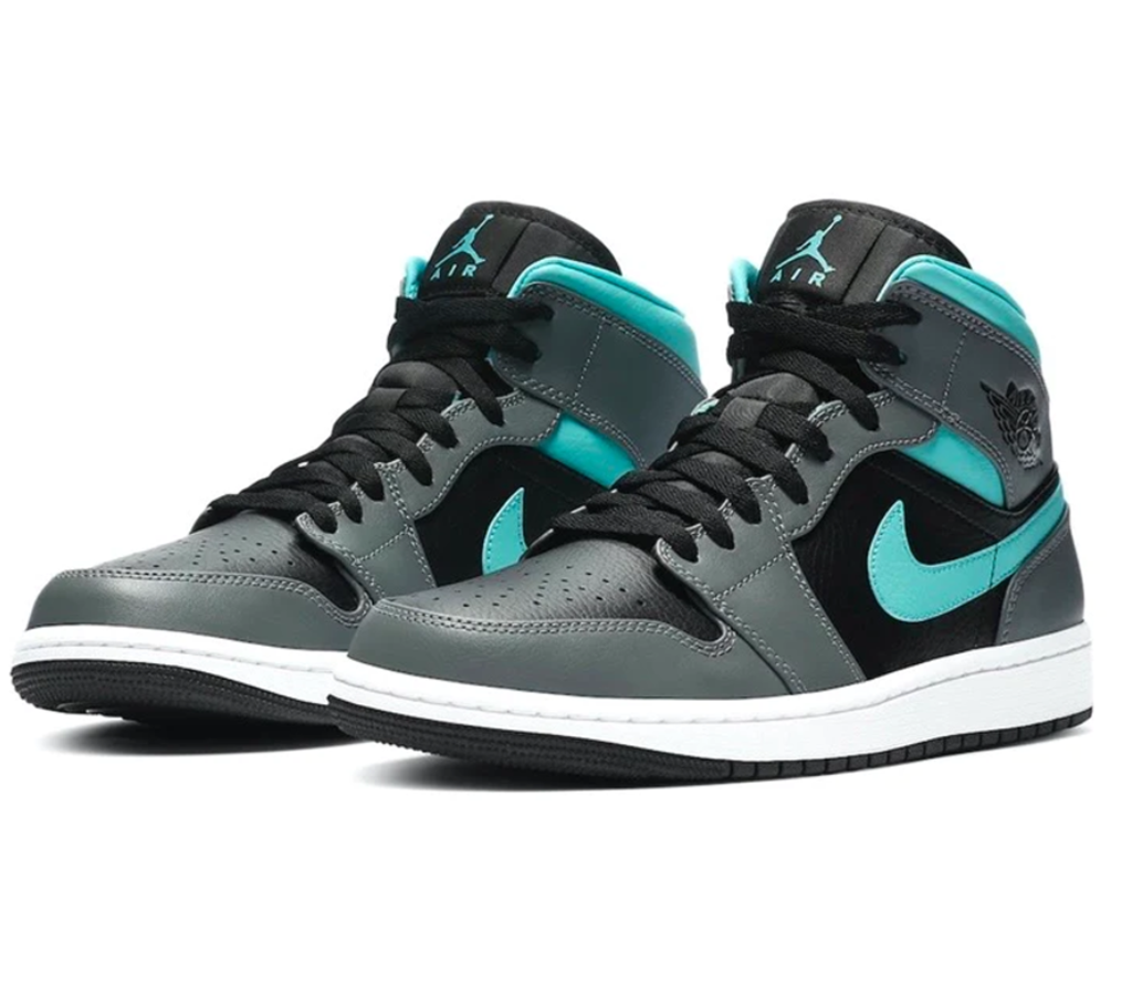 Giày Nike Air Jordan 1 Mid GS 'Grey Aqua' 554725-063 - Ảnh 5