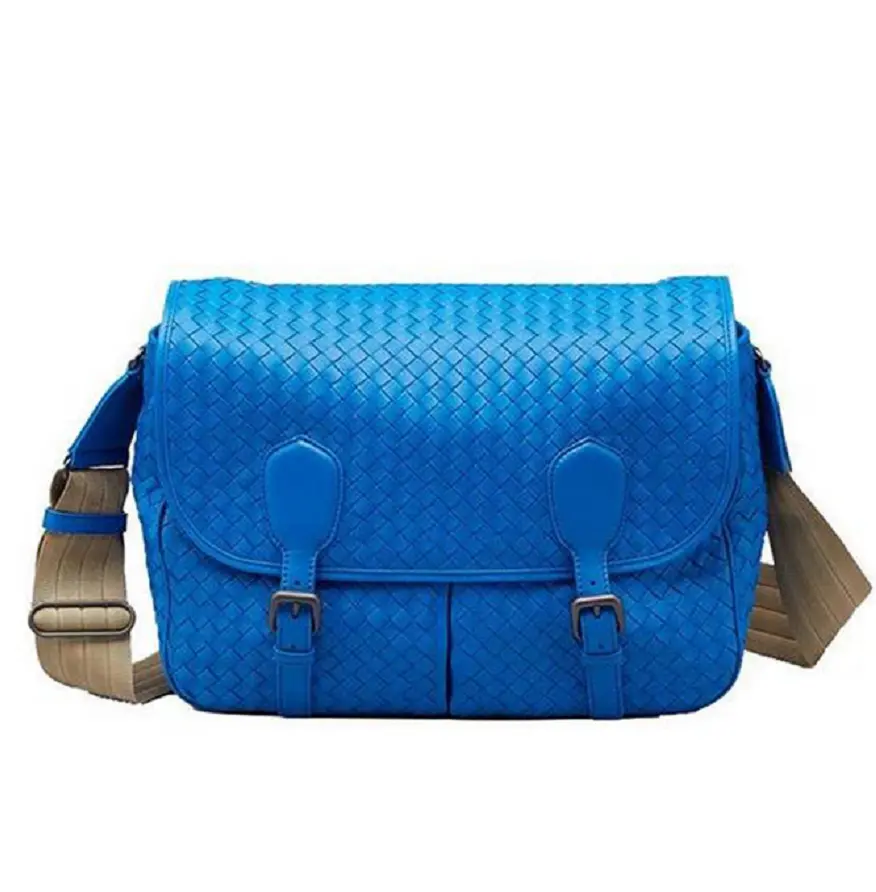 Túi Bottega Veneta Intrecciato Messenger Bag in Blue 355784-VA00A-4376