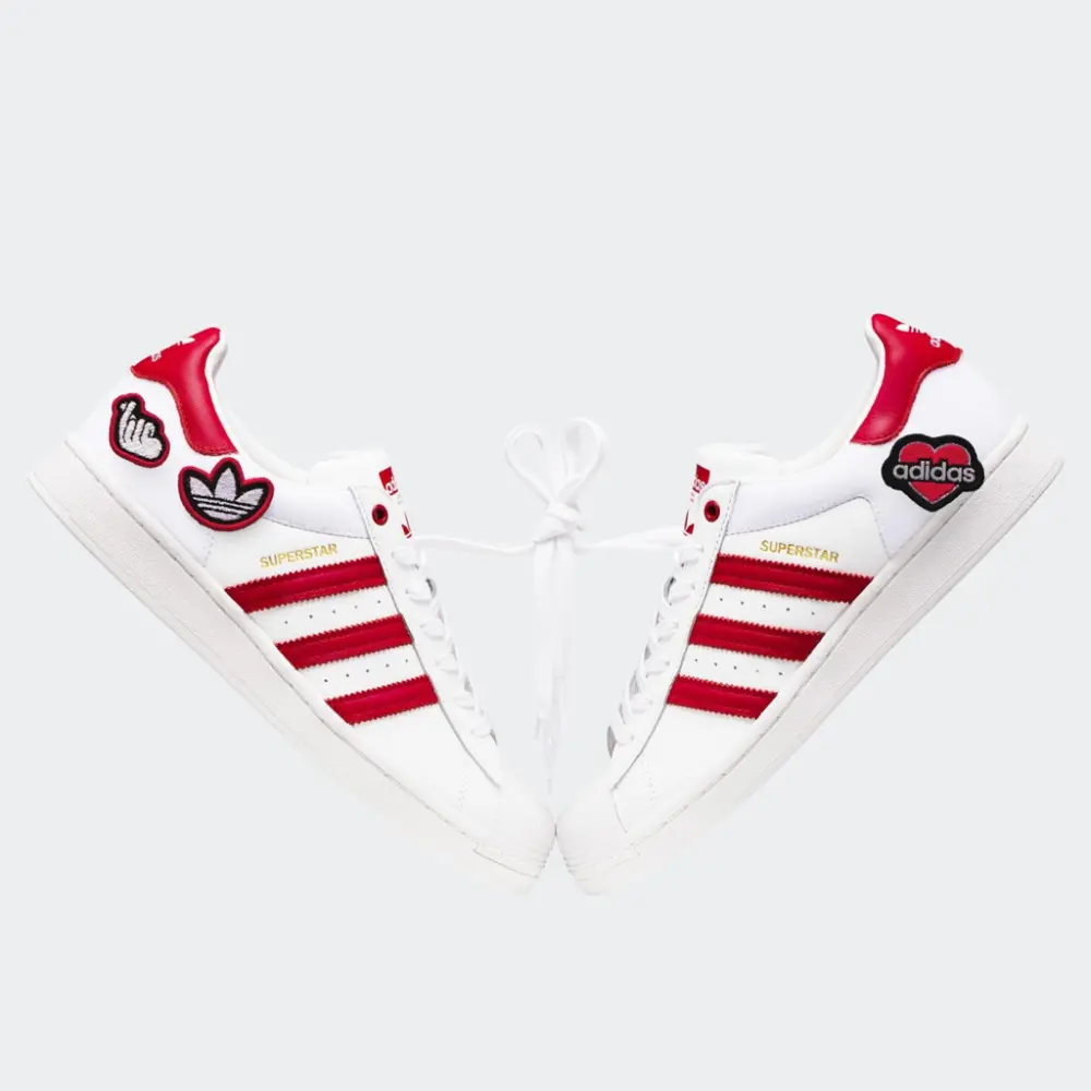 Alternative view of Giày Adidas Superstar 'Velcro Patches White Scarlet' FY3117