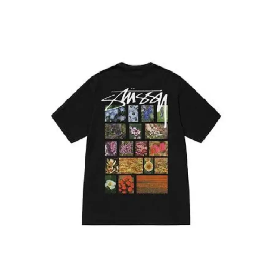 Alternative view of Áo Stussy Flower Grid Dyed T-shirt 'Black'