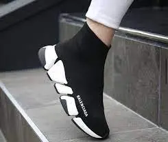 Giày Balenciaga Wmns Speed 2 Trainer Knit 'Black White' 617196 W1702 1015 - Ảnh 5