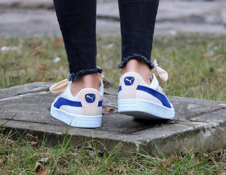 Giày Puma Basket Heart Denim Oatmeal Twilight Blue 363371-03 - Ảnh 3