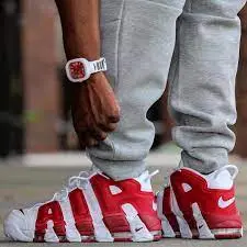 Alternative view of Giày Nike Air More Uptempo 'White Red' 414962-100