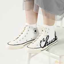 Giày Converse Chuck 70 High 'Scripted Signature Print White Egret' 167696C - Ảnh 4