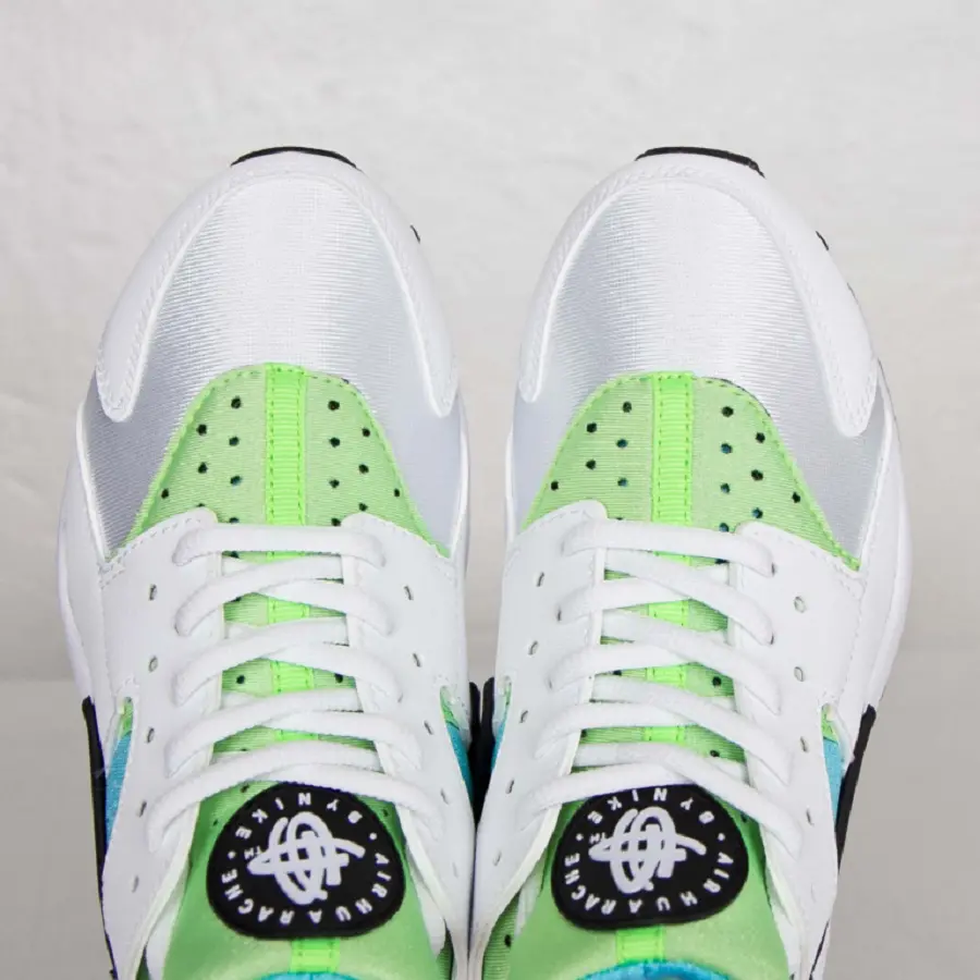 Giày Nike Air Huarache Run 'White Clearwater Flash Lime' 634835-100 - Ảnh 7