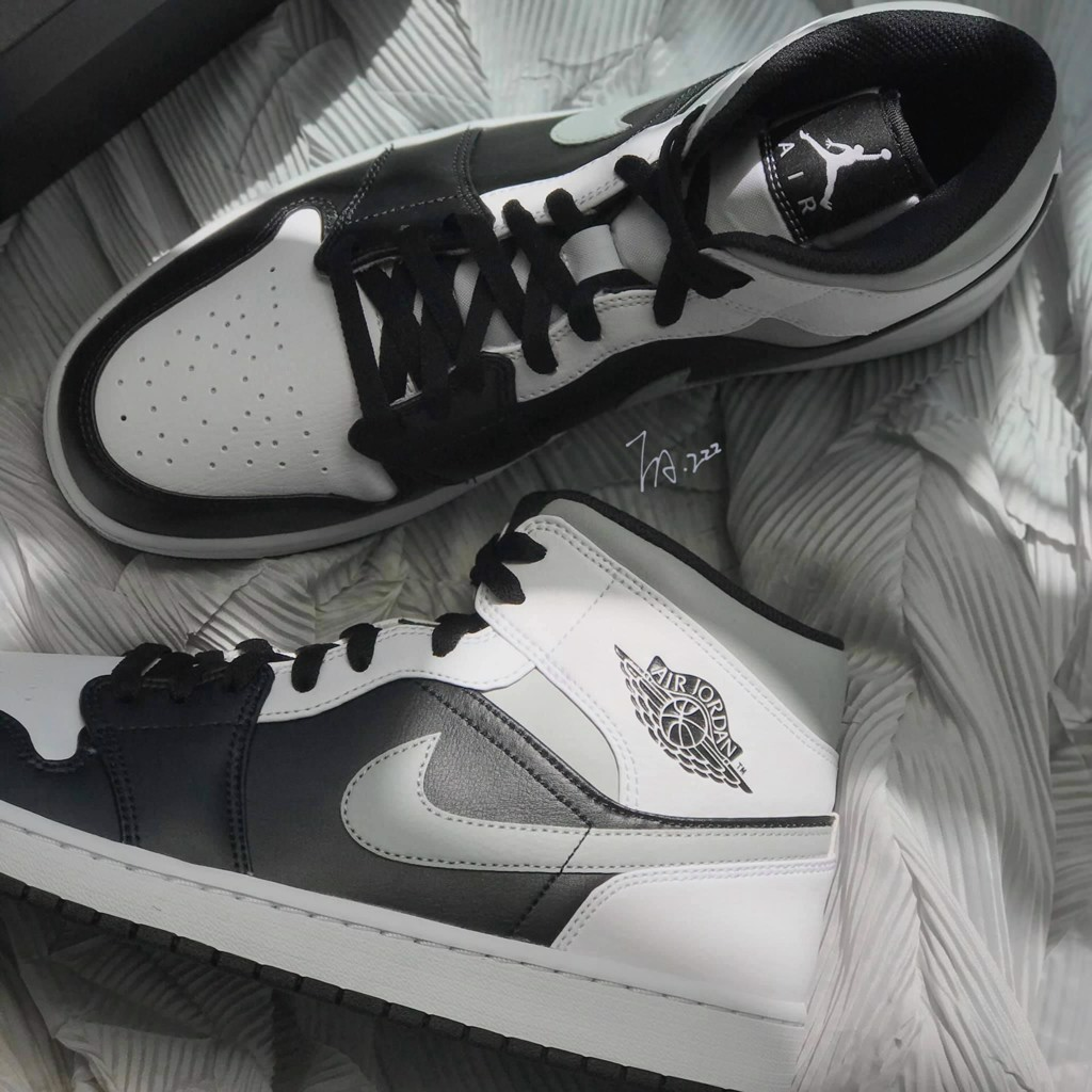 Giày Nike Air Jordan 1 Mid 'White Shadow' 554724-073 - Ảnh 3