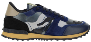 Giày Valentino Garavani Leather Trainers Sneakers Rockrunner In Blue WY2S0723XVUBY0